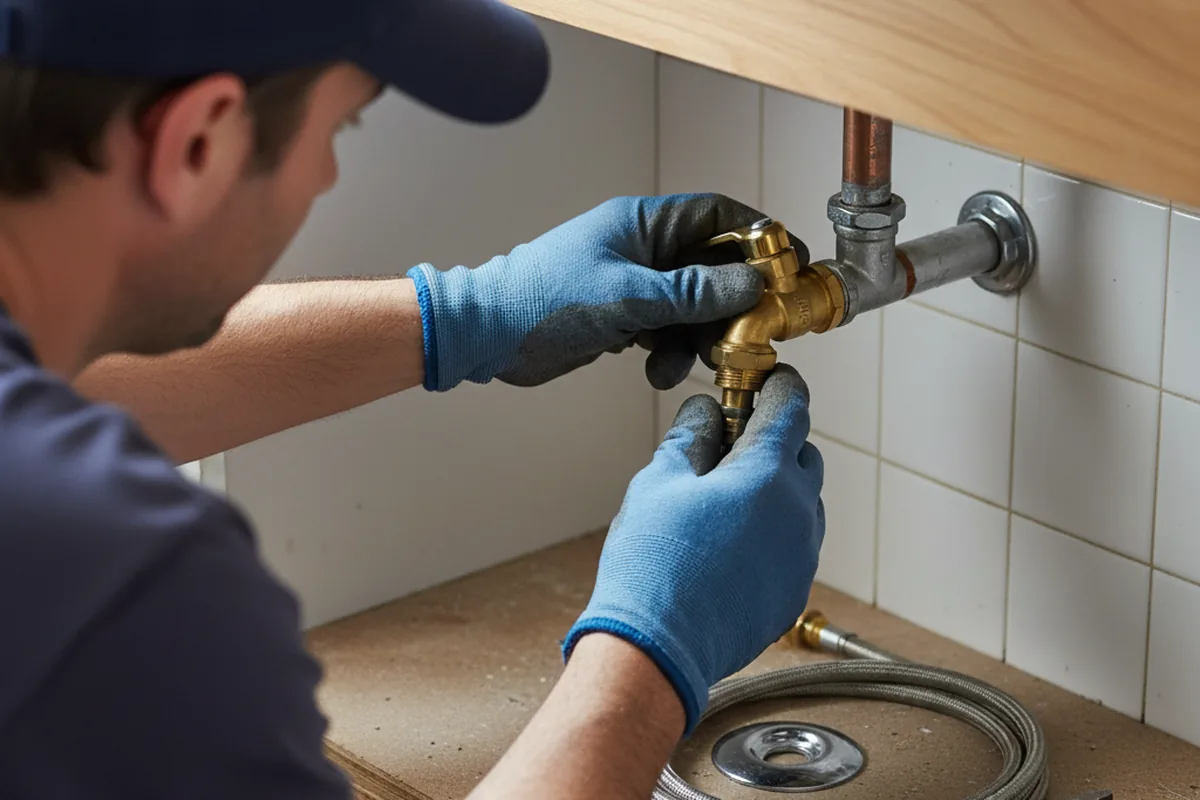 Shutoff valve and fitting work during Well Pump Repair in Lansing